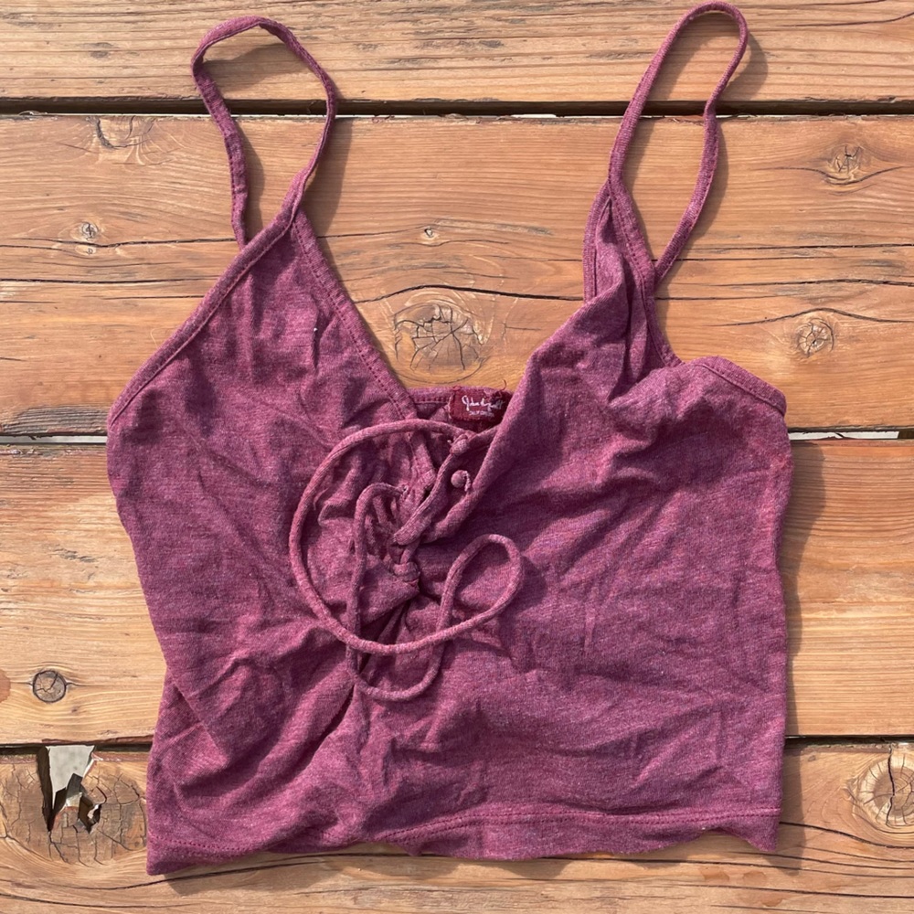 brandy melville lace up crop tank top